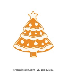 Gingerbread Christmas Tree Cookie Illustration