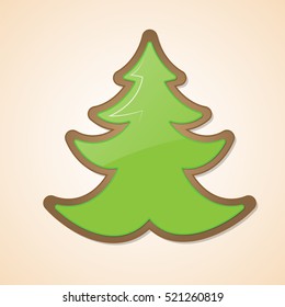 Gingerbread Christmas tree. Gingerbread Cookie isolated on background