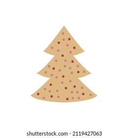 Gingerbread Christmas Tree. Holiday Cookie In Shape Of Christmas Tree. Vector Image For Christmas, Winter Holiday, Cooking.