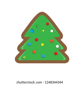 Gingerbread with a christmas tree shape. Vector illustration design