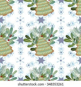 Gingerbread Christmas tree snowflakes