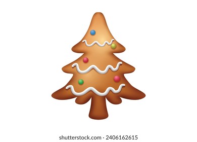 Gingerbread Christmas Tree Sticker Design