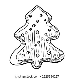 gingerbread Christmas tree vector illustration isolated on white background