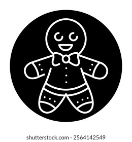 Gingerbread color line icon. Vector illustration.Editable stroke.