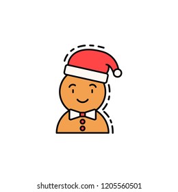 Gingerbread colored icon. Element of new year avatars icon for mobile concept and web apps. Colored Gingerbread icon can be used for web and mobile
