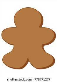 Gingerbread cookie base shape without decorations