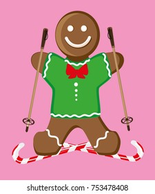 Gingerbread cookie chrismas vector illustration