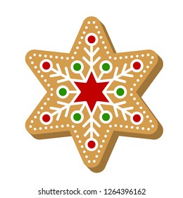 gingerbread cookie for christmas icon editable line detail