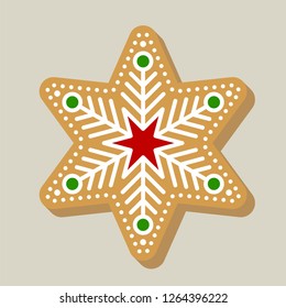gingerbread cookie for christmas icon editable line detail
