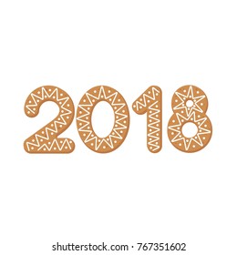 Gingerbread Cookie. Christmas, New Year 2018.