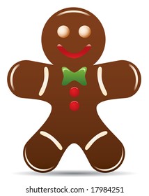Gingerbread Cookie. Easy To Edit Vector Image.