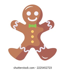 Gingerbread cookie flat icon is up for premium use  