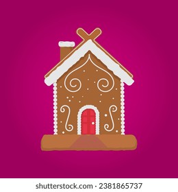 Gingerbread cookie house vector art