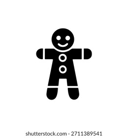 Icono de galleta de pan de jengibre o logotipo aislado símbolo Ilustración vectorial - iconos de vector de estilo negro de alta calidad