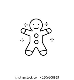 Gingerbread, cookie icon. Simple line, outline vector of new year icons for ui and ux, website or mobile application