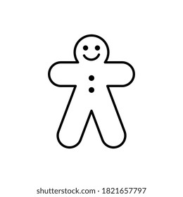Gingerbread cookie man isolated on white background