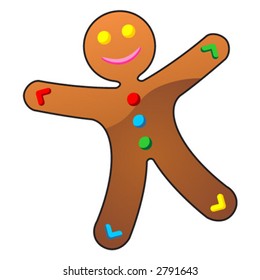 Gingerbread cookie over white background