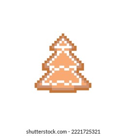 Gingerbread cookie pixel art style sticker