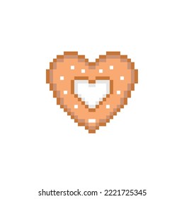 Diseño de estilo de arte de píxeles de galletas de galletas de jengibre