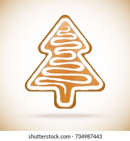 Gingerbread cookie realistic illustration for your design needs