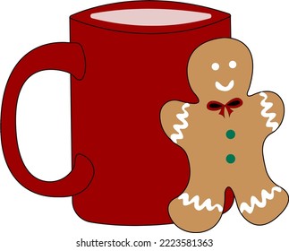 gingerbread cookie with red mug