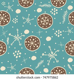 Gingerbread cookie seamless background. Creative Design. Vector Illustration