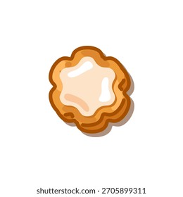 Galleta de jengibre en forma de lápiz con decoración de glaseado blanco, aislado sobre fondo blanco
