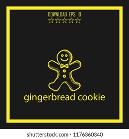 gingerbread cookie  sketch vector icon