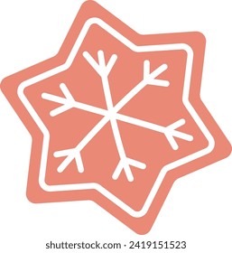 Gingerbread Cookie Snowflake Vector Illustration