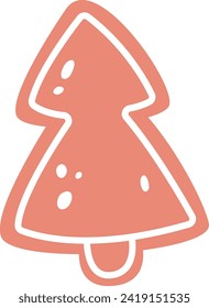 Gingerbread Cookie Tree Vector Illustration