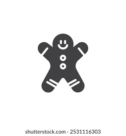 Gingerbread cookie vector icon. filled flat sign for mobile concept and web design. Gingerbread Man glyph icon. Symbol, logo illustration. Vector graphics