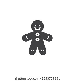 Gingerbread Cookie vector icon. filled flat sign for mobile concept and web design. Gingerbread Man glyph icon. Symbol, logo illustration. Vector graphics