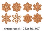  gingerbread, cookie, vector set, christmas food