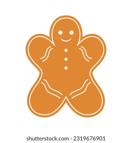 Gingerbread Cookies Cartoon Illustration. Chocolate biscuit cartoon icon. A cookie flat icon vector illustration design, this vector is suitable for icons, logos, illustrations, stickers, books, etc.