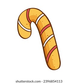 Gingerbread cookies Christmas lollipop. Vector illustration on a white background