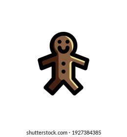 Gingerbread Cookies Foods Icon Logo Vector Illustration. Outline Style
