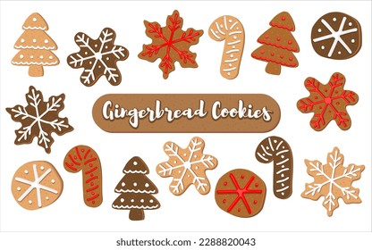 Gingerbread Cookies with frosting, Cookies with frosting, Vector