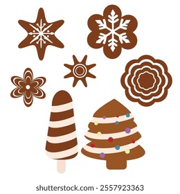 Gingerbread cookies for the holiday. Vector illustration