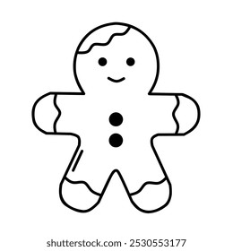 Gingerbread cookies with line drawing
