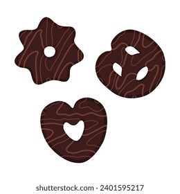 Gingerbread cookies on white background vector illustration