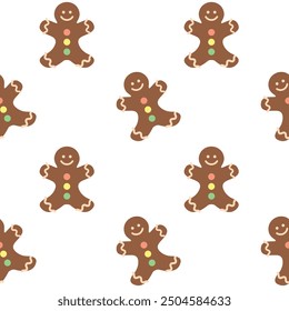 Gingerbread cookies pattern with colorful decorations.