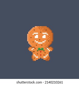 gingerbread cookies in pixel style