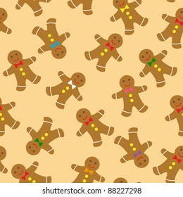 Gingerbread Cookies Seamless Pattern