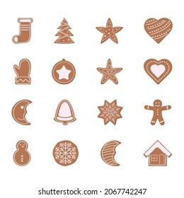 gingerbread , cookies set Vector For Web, Presentation, Logo, Icon, Etc