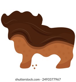 gingerbread cookies in the shape of African animals, namely a buffalo covered in dark chocolate and cookie crumbs, for chocolate day