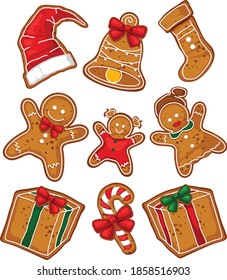 gingerbread cookies using vector format