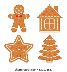 Gingerbread cookies, vector eps10 illustration