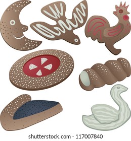 Gingerbread cookies. Vector isolated on white