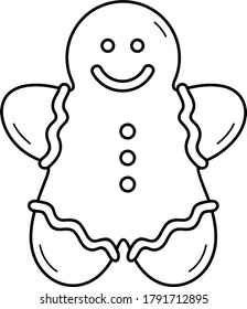 Gingerbread Cookies. Vector Outline Icon.