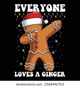 Gingerbread dabbing dance christmas t shirt design vector illustration for your company or brand